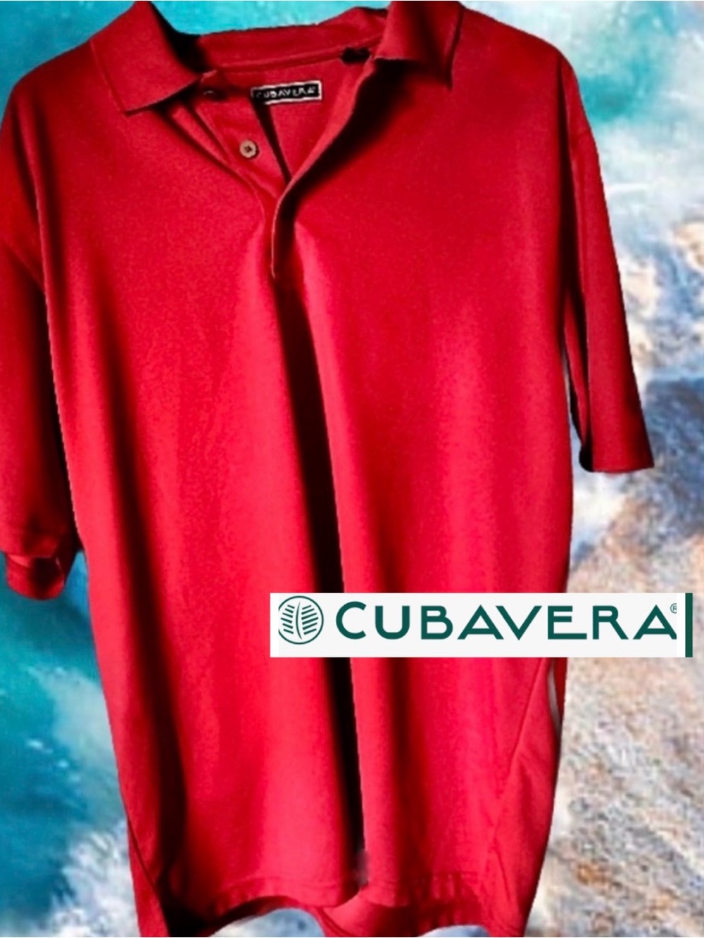 Cubavera Vibrant Red Polo Shirt for Men
